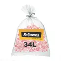 Lot de 100 sacs plastique pour destructeur de papier FELLOWES 34 litres (référence 36053)