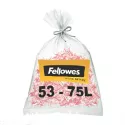 Lot de 50 sacs plastique pour destructeur de papier FELLOWES 53 75 litres (référence 36054)