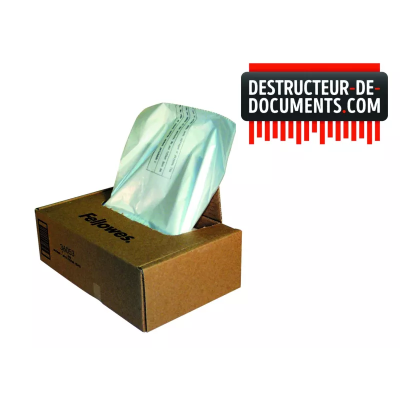 Sacs Poubelle Fellowes 36056 Pour Destructeur De Documents - Jusqu'à 148 Litres - Pour Modèles C-320/C-420