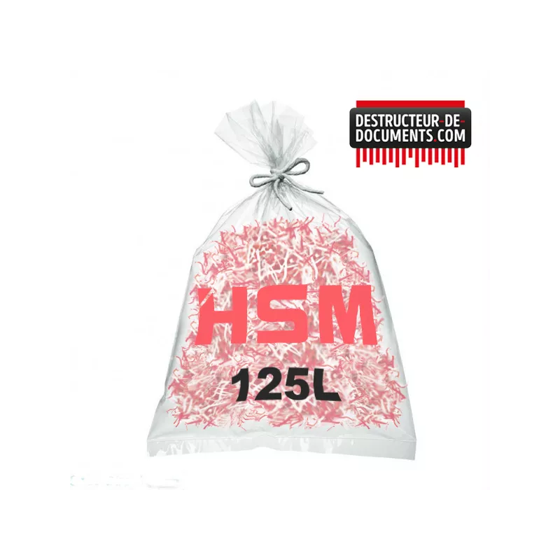 Sacs plastique pour destructeur de papier HSM 125 litres lot de 10