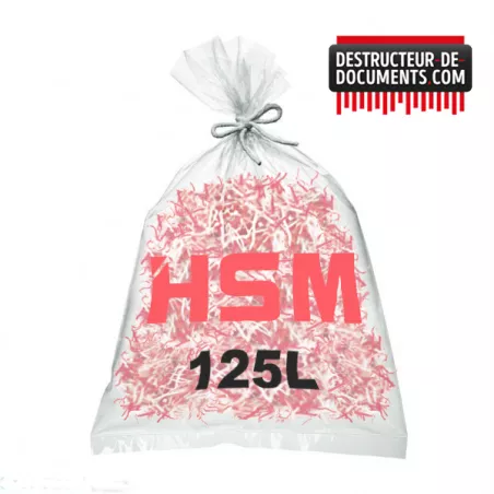 Sacs plastique pour destructeur de papier HSM 125 litres lot de 10