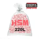 Lots de 100 sacs 220 litres plastique pour destructeur de papier HSM | Référence (6111995200)