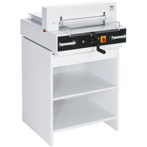 Coupe papier IDEAL 4350 sur meuble électrique