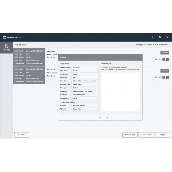 ProDevice DWS — logiciel d’effacement des données — photo constructeur