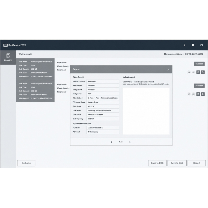 ProDevice DWS — logiciel d’effacement des données — photo constructeur