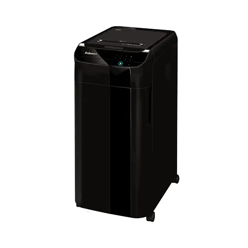 Vue trois quarts du destructeur de documents Fellowes AUTOMAX 350 C