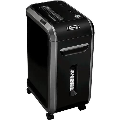 Vue latérale du destructeur de documents Fellowes POWERSHRED 90 S