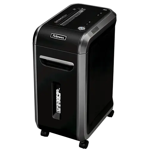 Vue trois quarts du destructeur de documents Fellowes POWERSHRED 90 S