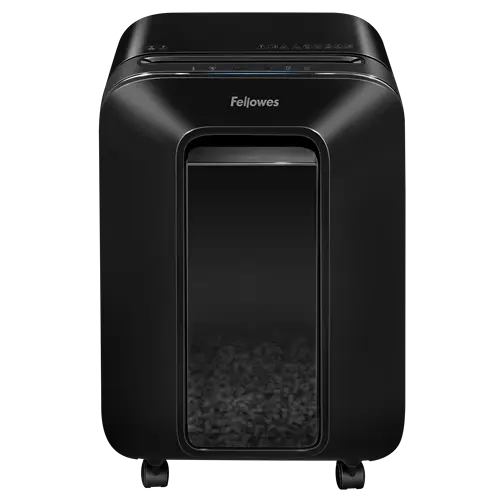 Vue de face du destructeur de documents Fellowes Powershred LX 200 noir