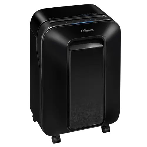 Vue latérale du destructeur de documents Fellowes Powershred LX 200 noir