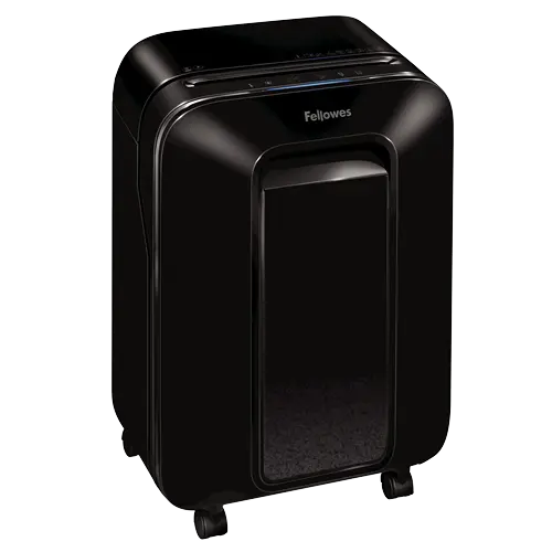 Vue latérale du destructeur de documents Fellowes Powershred LX 201 noir