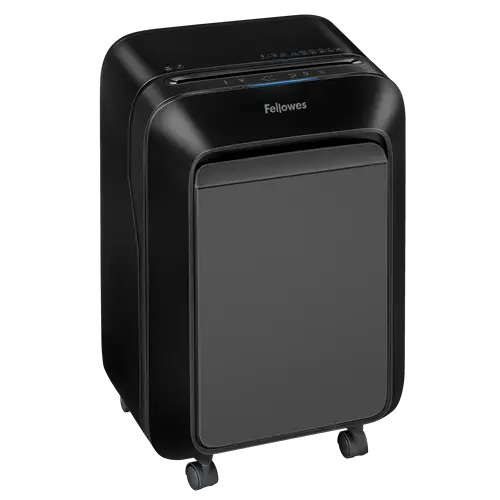Vue latérale du destructeur de documents Fellowes Powershred LX 210