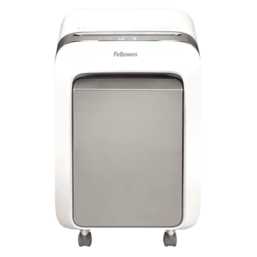 Vue de face du destructeur de documents Fellowes Powershred LX 211 blanc