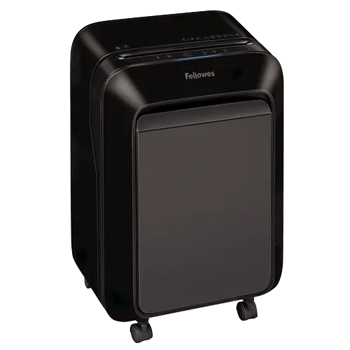 Vue latérale du destructeur de documents Fellowes Powershred LX 211 noir