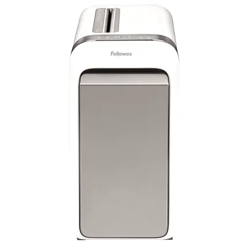 Vue de face du destructeur de documents Fellowes Powershred LX 221 blanc