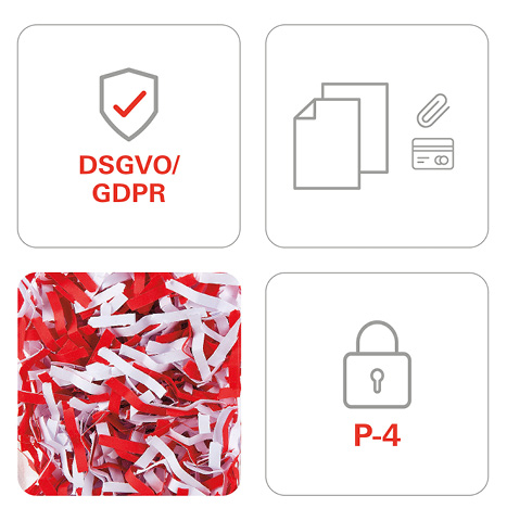 HSM shredstar Autofeed X200 : repère de sécurité P-4 pour les documents confidentiels