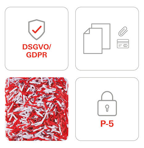 HSM shredstar Autofeed X200pro : repère de sécurité P-5 pour les informations sensibles