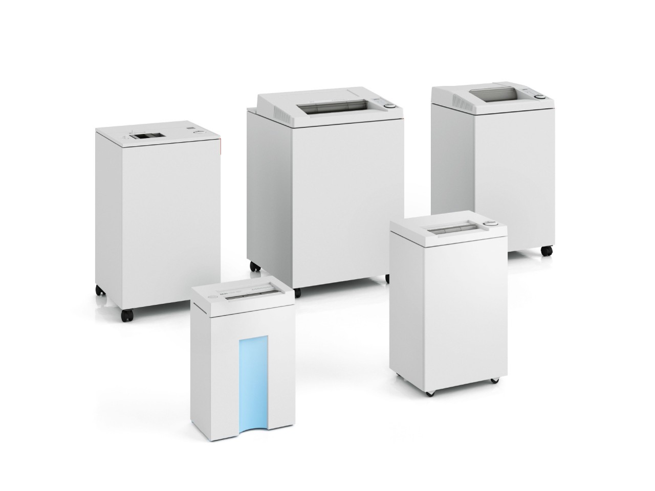 Différents modèles de destructeurs de documents de la gamme IDEAL